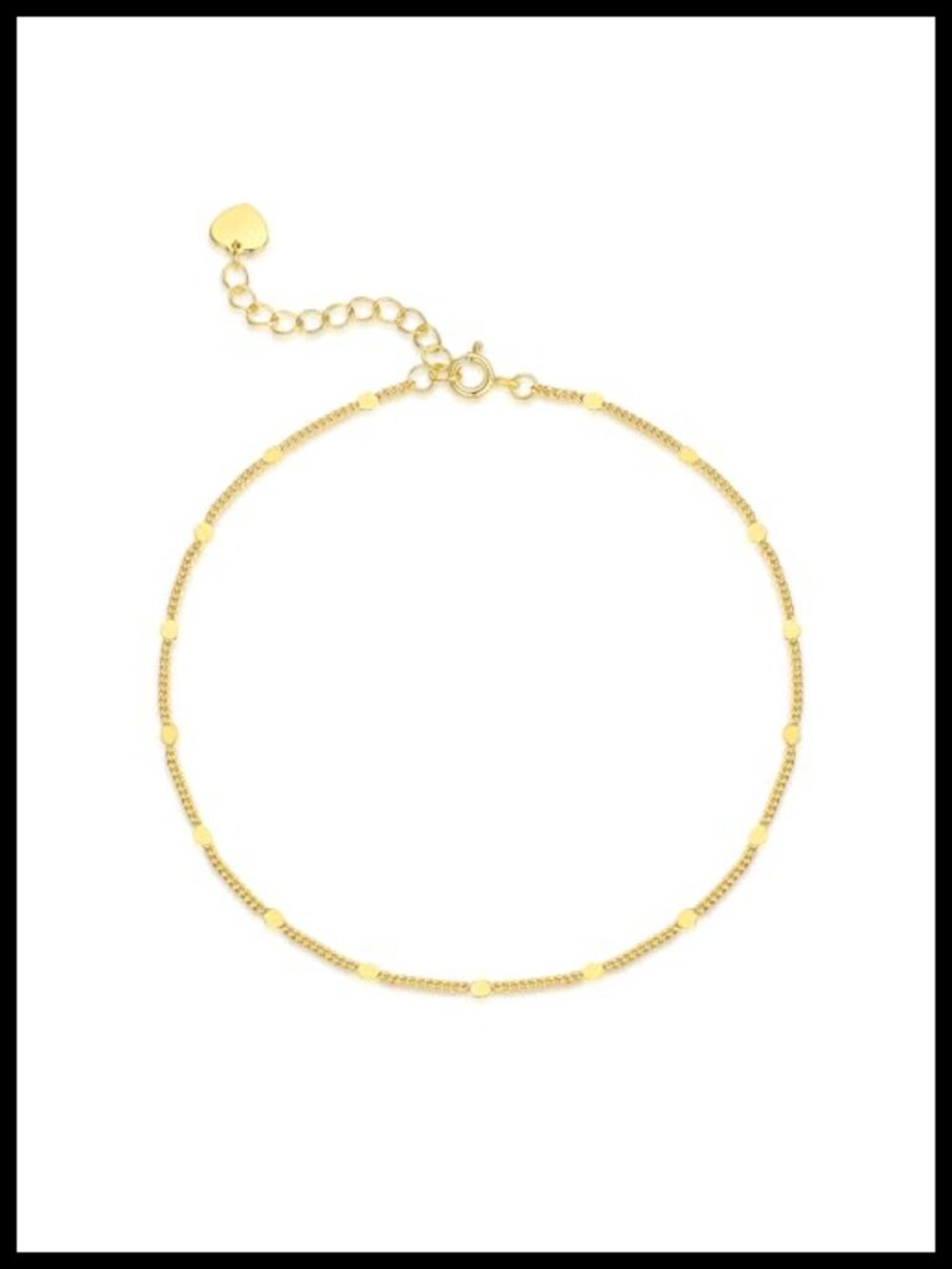 Gold Plated Anklet Cuban Link Adjustable Chain 11" Women's Jewelry